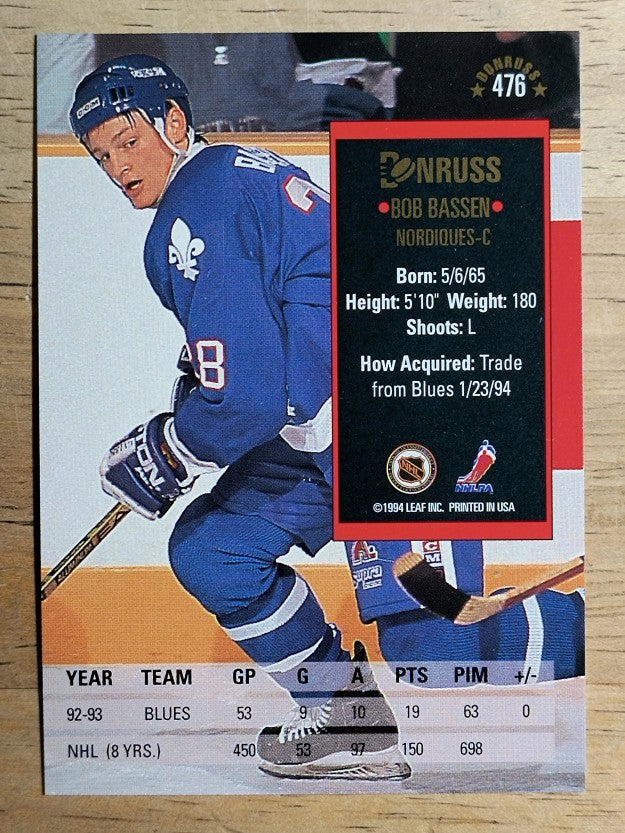 1993-94 Donruss #476 Bob Bassen