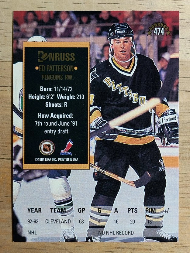 1993-94 Donruss #474 Ed Patterson RC