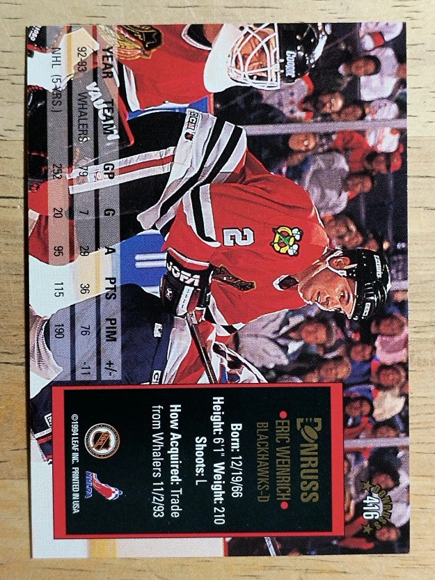 1993-94 Donruss #416 Eric Weinrich