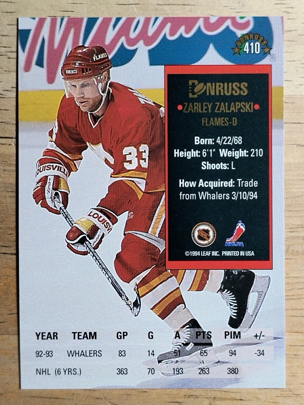 1993-94 Donruss #410 Zarley Zalapski