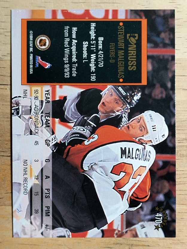 1993-94 Donruss #470 Stewart Malgunas RC