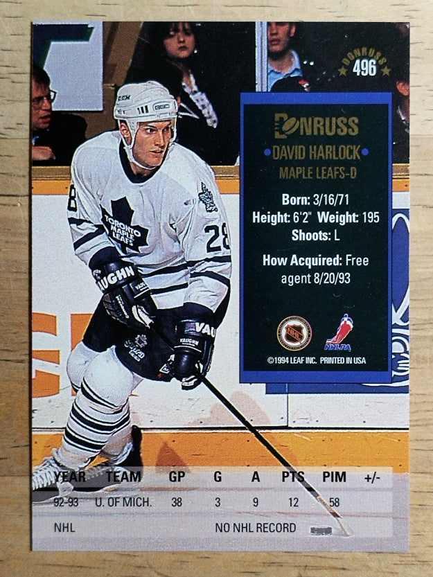 1993-94 Donruss #496 David Harlock