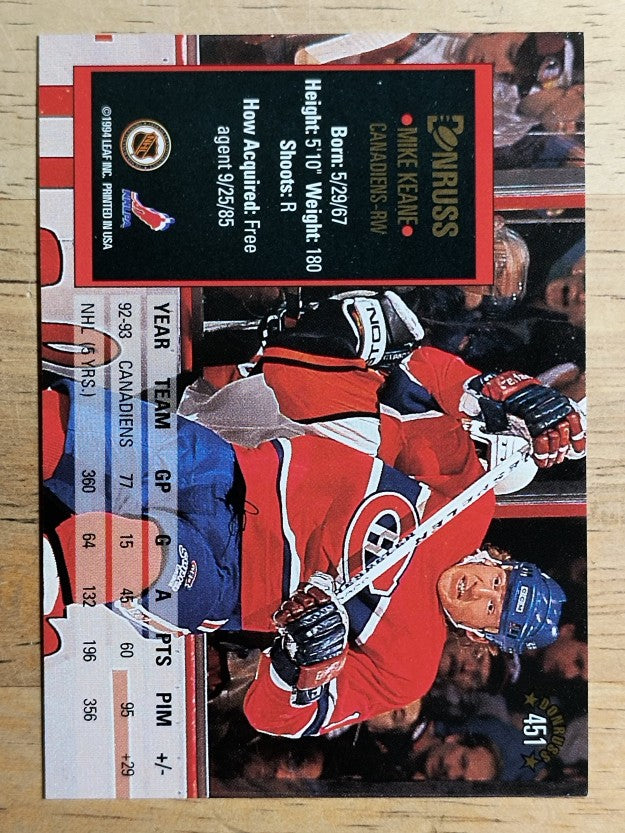 1993-94 Donruss #451 Mike Keane