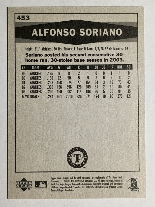 2004 Upper Deck Vintage #453 Alfonso Soriano