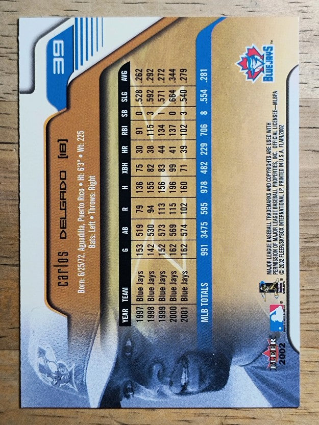 2002 Flair #39 Carlos Delgado