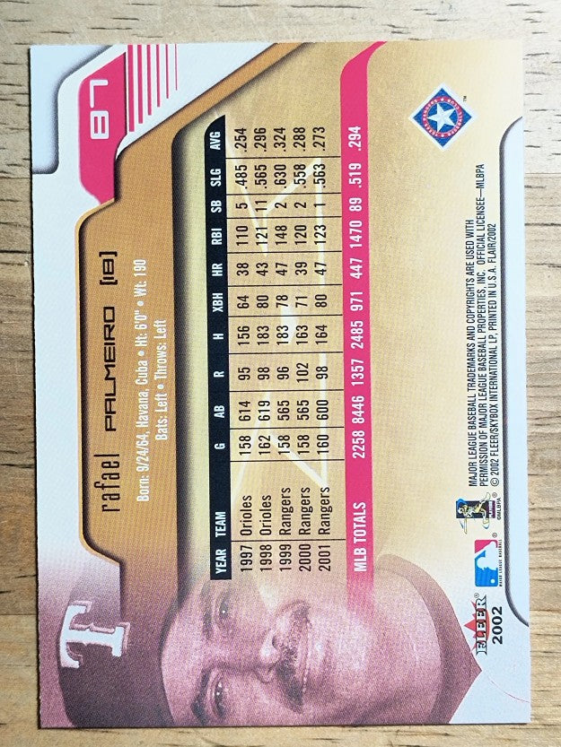 2002 Flair #87 Rafael Palmeiro