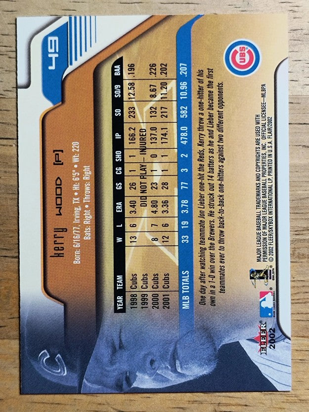 2002 Flair #49 Kerry Wood