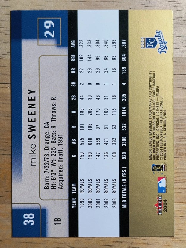 2004 Fleer Genuine Insider #38 Mike Sweeney