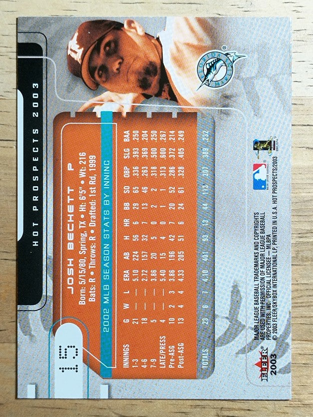 2003 Hot Prospects #15 Josh Beckett