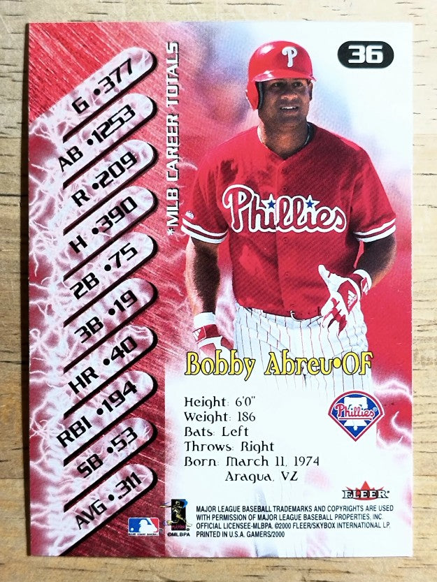 2000 Fleer Gamers #36 Bobby Abreu