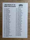 2004 Greats of the Game #NNO Checklist 61-145
