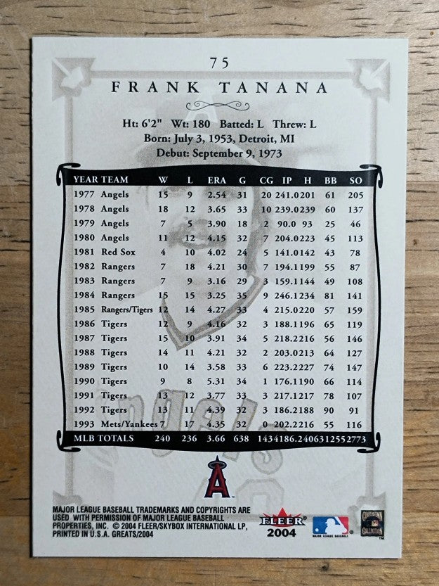 2004 Greats of the Game #75 Frank Tanana
