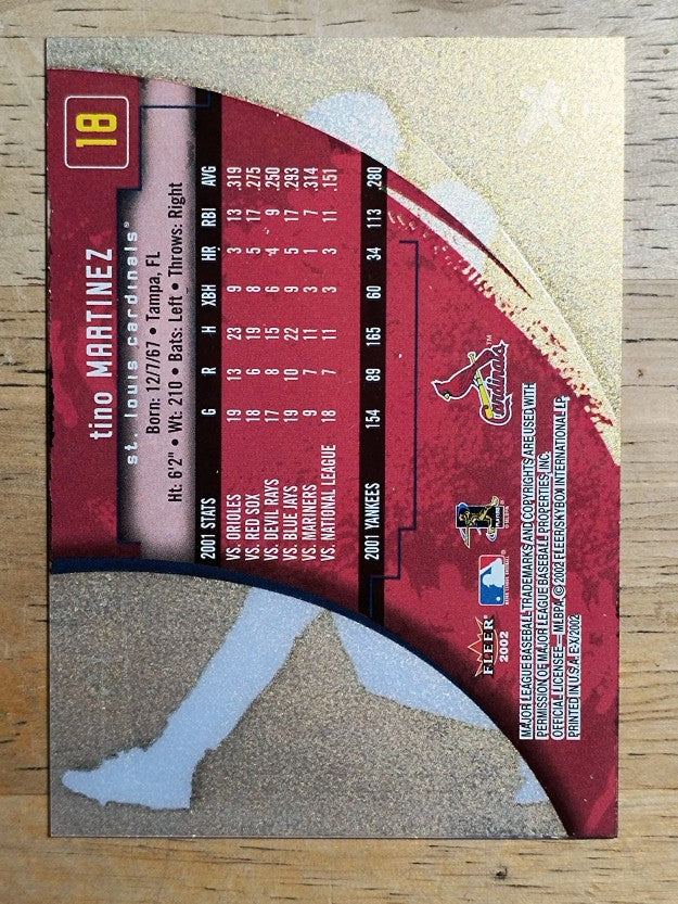 2002 E-X #18 Tino Martinez