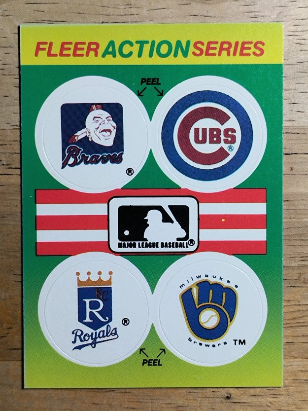 1990 Fleer Team Stickers #2 Braves/Cubs/Royals/Brewers