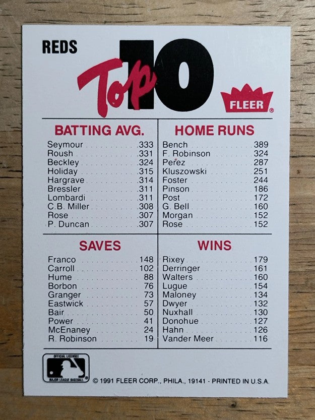 1991 Fleer Team Stickers #21 Cincinnati Reds/Large logo