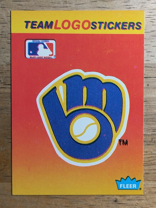 1991 Fleer Team Stickers #41 Milwaukee Brewers/Large logo