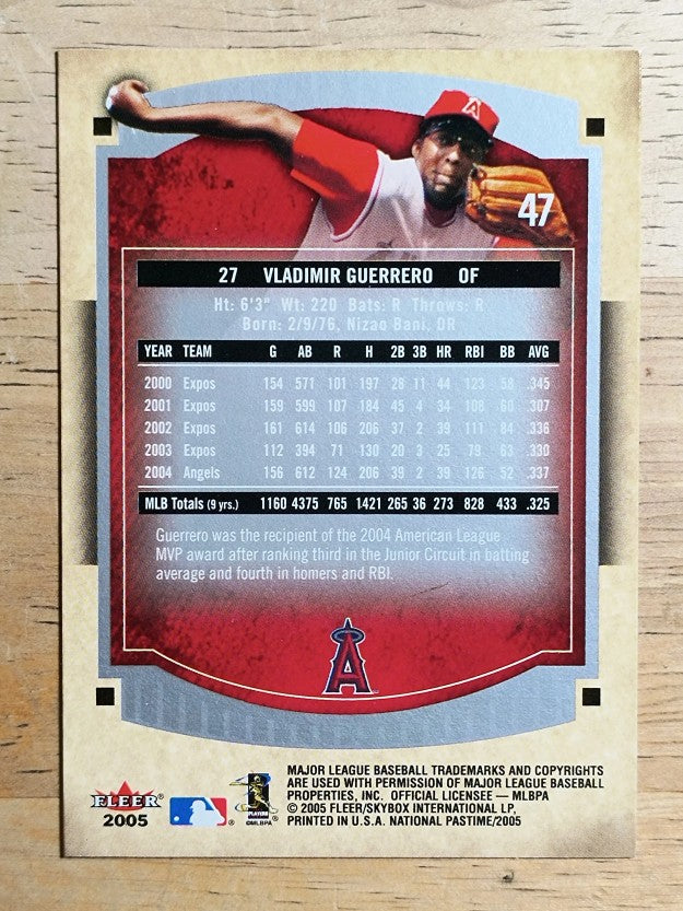 2005 National Pastime #47 Vladimir Guerrero