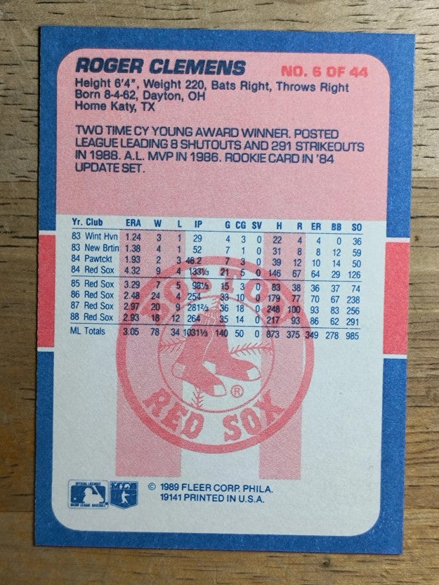 1989 Fleer Exciting Stars #6 Roger Clemens