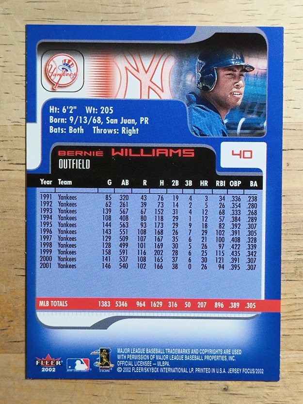 2002 Fleer Focus JE #40 Bernie Williams