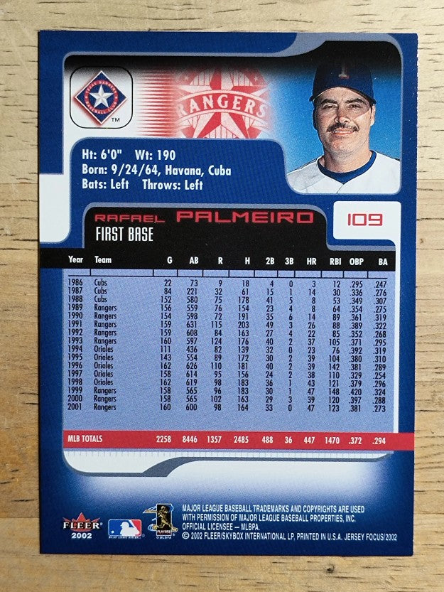 2002 Fleer Focus JE #109 Rafael Palmeiro