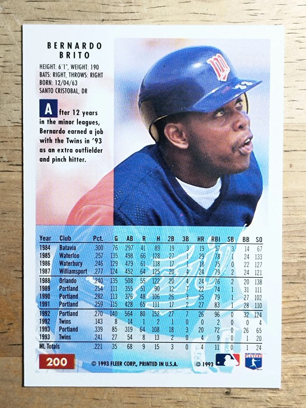 1994 Fleer #200 Bernardo Brito