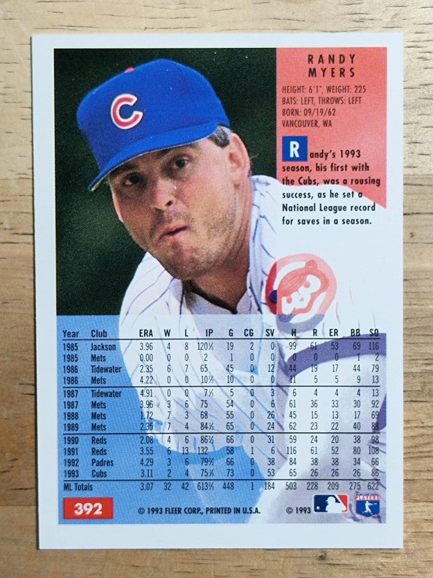 1994 Fleer #392 Randy Myers
