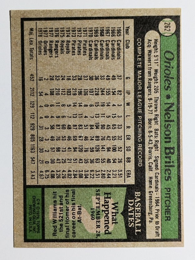 1979 Topps #262 Nelson Briles (NM)