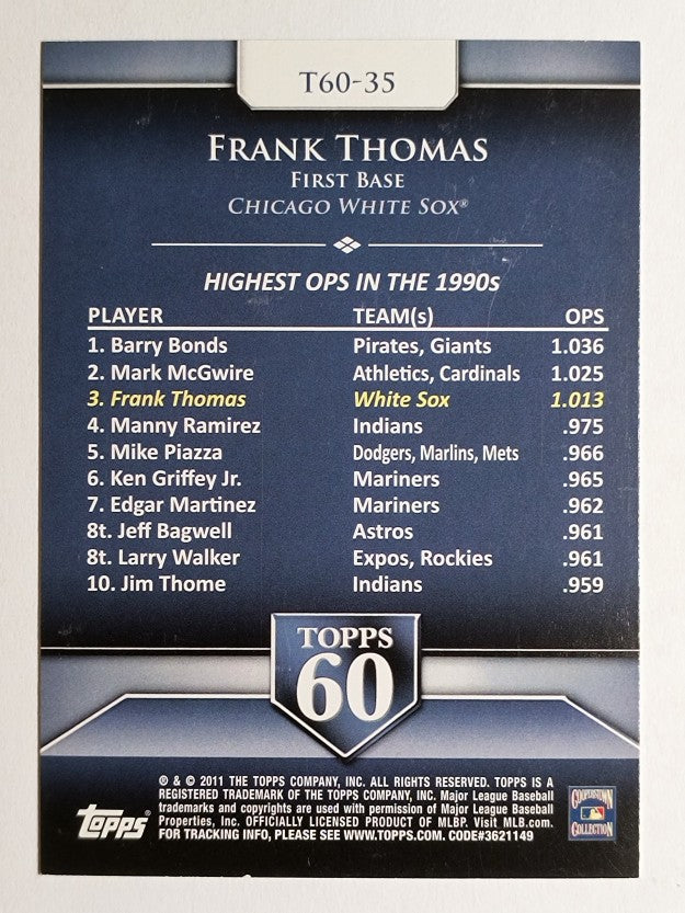 2011 Topps 60 #35 Frank Thomas