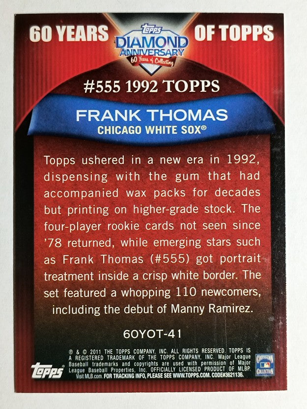 2011 Topps 60 Years of Topps #41 Frank Thomas