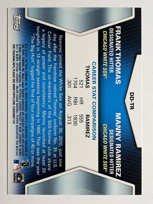 2011 Topps Diamond Duos #TR Frank Thomas/Manny Ramirez