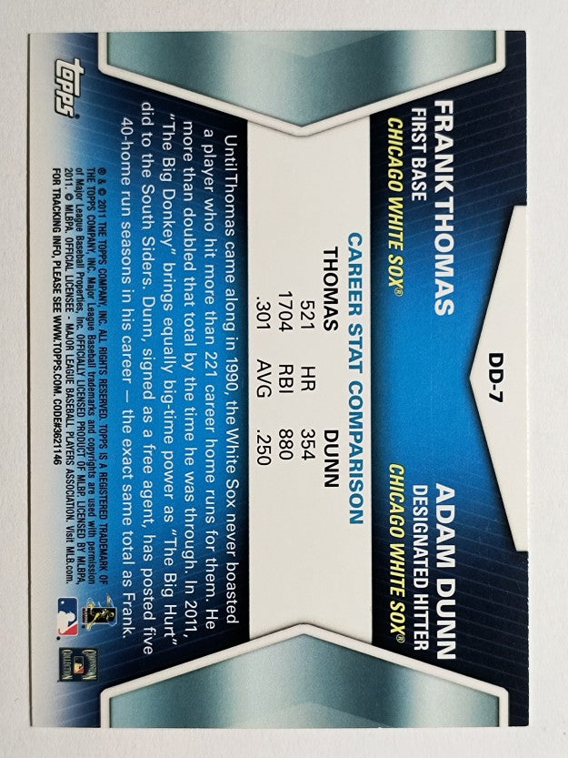 2011 Topps Diamond Duos Series 2 #DD7 Frank Thomas/Adam Dunn
