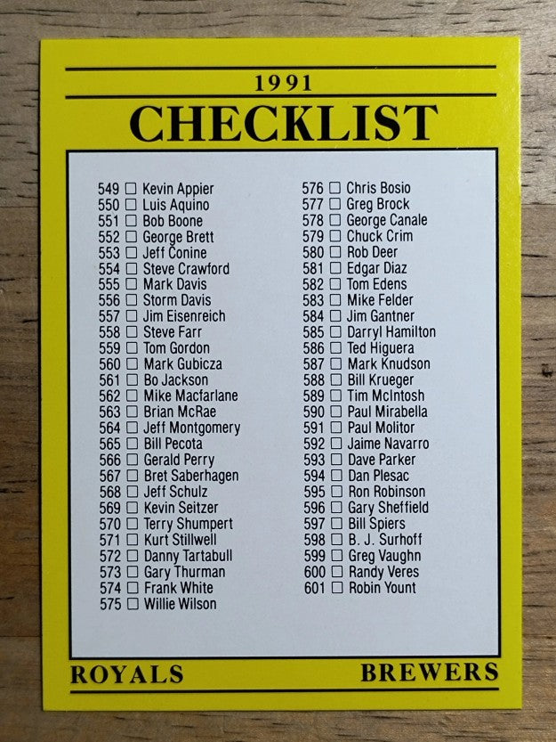1991 Fleer #719 CL:Royals/Brewers/Twins/Cardinals