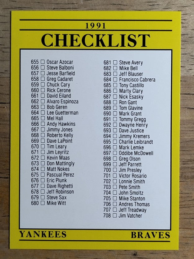 1991 Fleer #720 CL:Yankees/Braves/Superstars/Specials