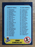 1986 Fleer #654 CL: Royals/Cardinals/Blue Jays/Mets