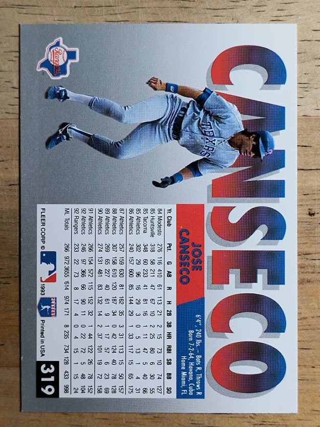 1993 Fleer #319 Jose Canseco