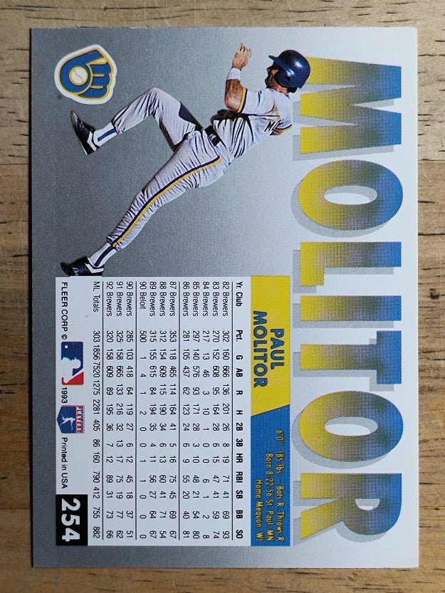 1993 Fleer #254 Paul Molitor