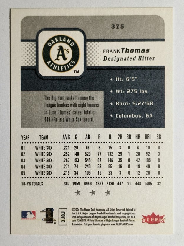 2006 Fleer #375 Frank Thomas