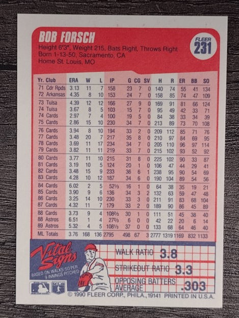 1990 Fleer #231 Bob Forsch