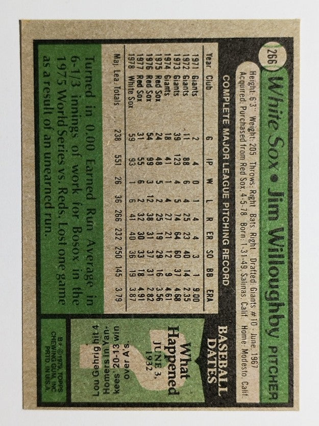 1979 Topps #266 Jim Willoughby (NM)