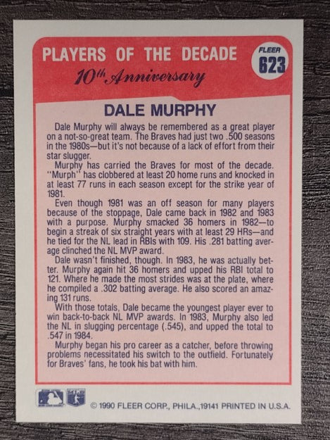 1990 Fleer #623 Dale Murphy '82