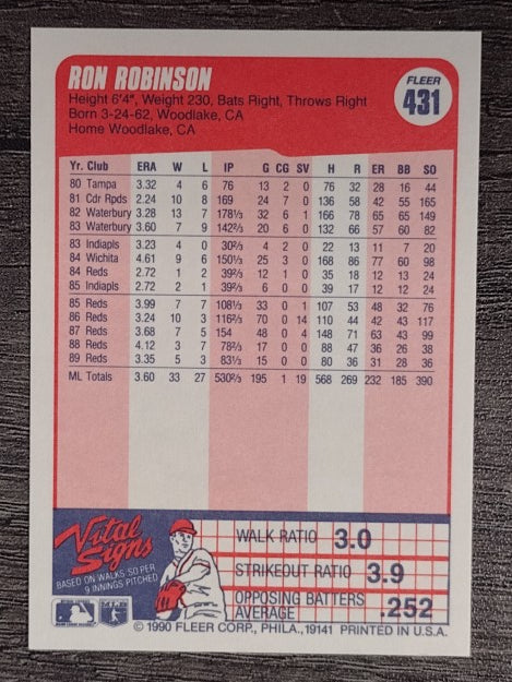 1990 Fleer #431 Ron Robinson