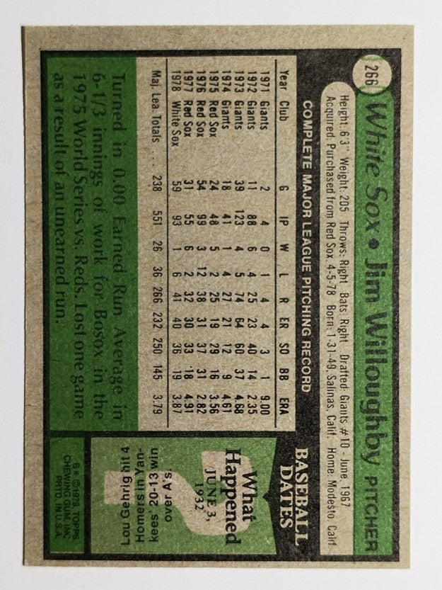 1979 Topps #266 Jim Willoughby (EXMT)