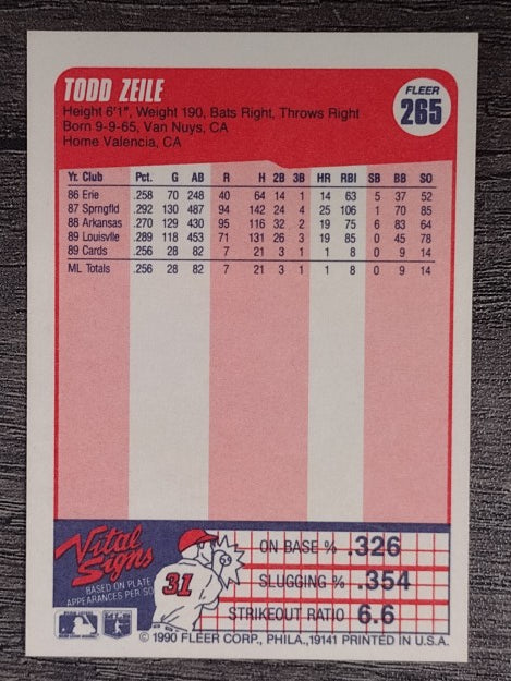 1990 Fleer #265 Todd Zeile