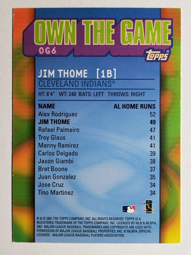 2002 Topps Own the Game #OG6 Jim Thome