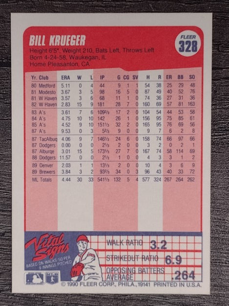 1990 Fleer #328 Bill Krueger