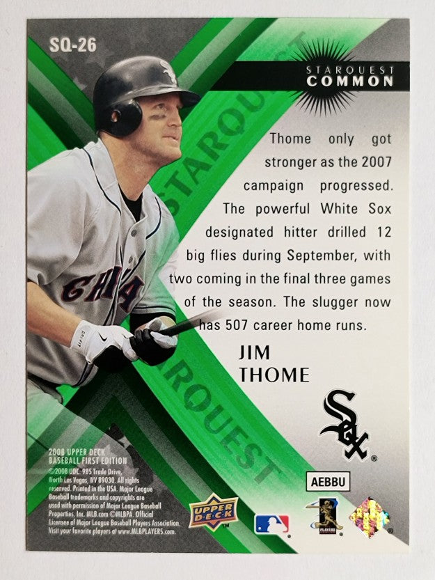 2008 Upper Deck First Edition StarQuest #SQ26 Jim Thome