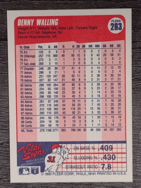 1990 Fleer #263 Denny Walling