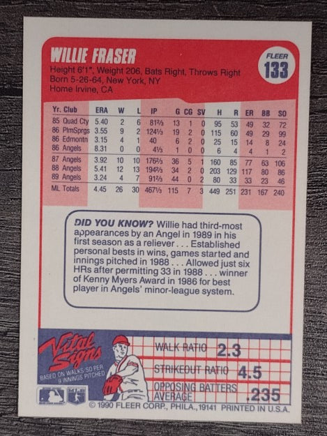 1990 Fleer #133 Willie Fraser