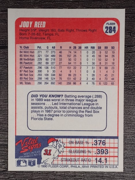 1990 Fleer #284 Jody Reed