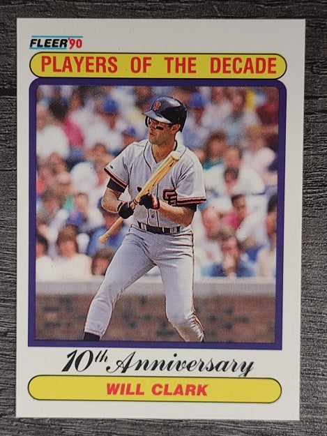 1990 Fleer #630A Will Clark '89 ERR/32 total bases on card back